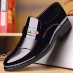 Men’s Black Patent Coated Social Shoe Mavec